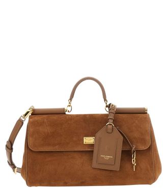 Dolce & Gabbana Brown My Sicily Medium Satchel