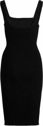 Hunza G Seamless Crinkle Tank Dress - Black