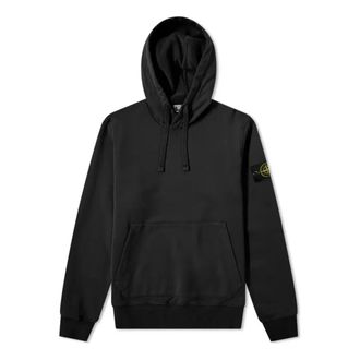 Stone Island Garment Dyed Popover Hoodie Black 741564151-V0029