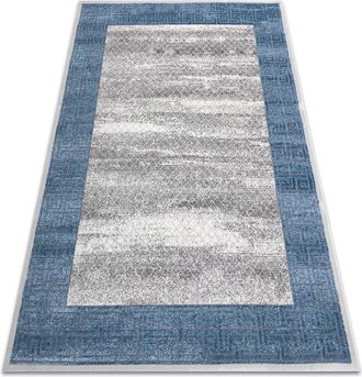 RugsX Rugsx - Alfombra Noble Moderna 1512 68 Marco, Griego Vintage - Structural Dos Niveles De Vell&oacute;n Crema / Azul Beige 120x170 Cm
