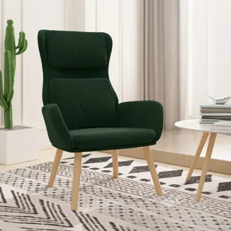 vidaXL Sill&oacute;n De Relax De Terciopelo Verde Oscuro Vidaxl