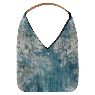 Generic Blue Vintage Mottled Texture Reusable Lightweight Grocery Bags - Foldable Into Compact Pouch, Washable & Sturdy, Multipurpose for Shopping and Travel