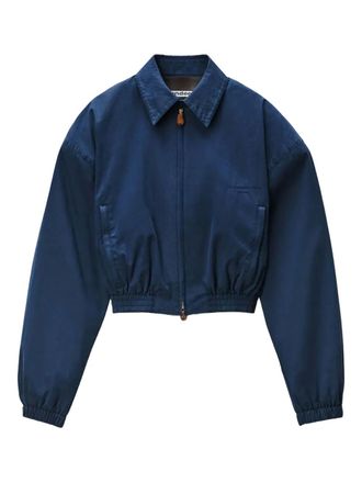 Alexander Wang cropped cinched harrington jacket - Blue