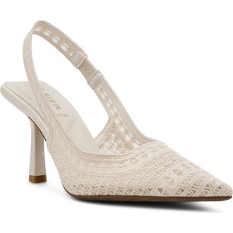 Anne Klein Ismeralda Slingback Pointed Toe Pump in Creme Crochet at Nordstrom, Size 5.5