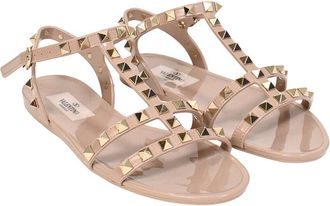 Valentino Womens Rubber Rockstud Flat Sandal (Authentic Pre-Loved)