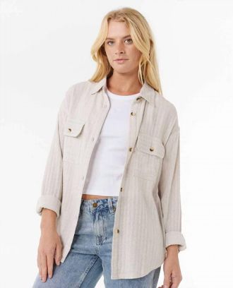 Rip Curl Oceanic Textured Shacket In Moonbeam