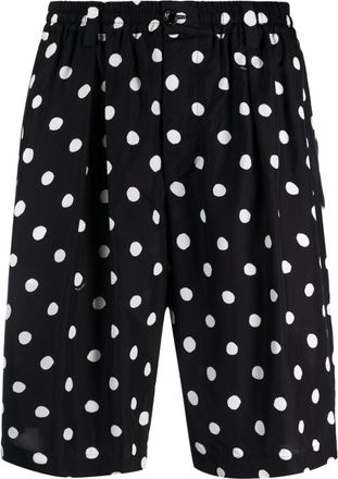 Marni polka dot-print pleated bermuda shorts - men - Viscose - 44 - Black