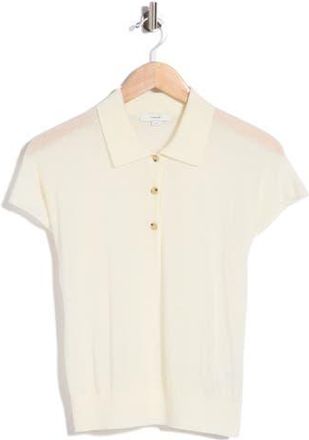 Vince Short Sleeve Wool Blend Polo Sweater in Off White at Nordstrom Rack, Size X-Small