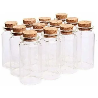 OEM 18 Mini Frascos De Vidrio De 10 Ml Con Tapas, Frascos De Vidrio Vac&iacute;os De 10 Ml, Mini Viales Con Tapas Para Decoraci&oacute;n Diy, Pa-crezuo