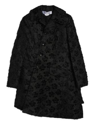 Comme Des Gar&ccedil;ons flower-pattern coat - women - Polyester - M - Black