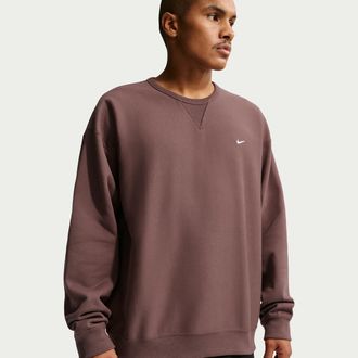 Nike Mens Solo Swoosh Fleece Crew in Purple | HV1086-502