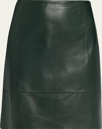 Vince A-Line Leather Skirt