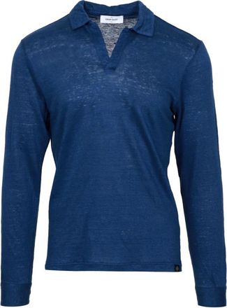 Gran Sasso T-shirts en Poloshirts Bluette - Heren - Polos - Blauw - 3XL - Linnen - Tops