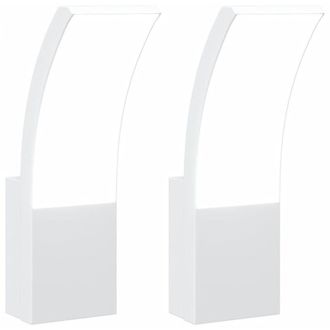 vidaXL L&aacute;mparas De Pared Led De Exterior 2 Uds Aluminio Fundido Blanco Vidaxl