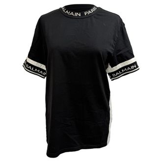 Balmain Pre-owned Mens T-Shirt in Black Cotton - Size Medium