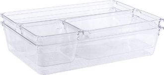 OEM Caja De Almacenamiento Para Caj&oacute;n - Contenedor De Pet Transparente - Para Cubiertos Y Accesorios De Cocina - Conjunto De 4 Unidades