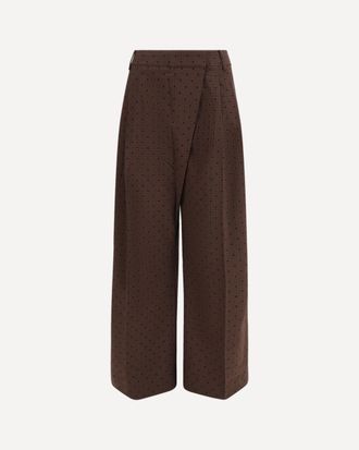 Ganni Flocked plaid crossover Pants Female 40