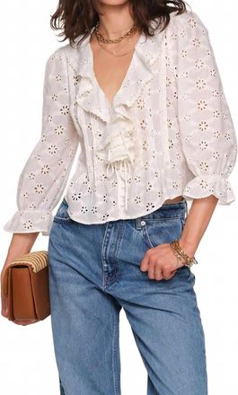 Heartloom Dena Cotton Eyelet Top In Eggshell