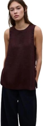 Ecoalf Sia Shirt - Dames - Tops zonder mouwen - Bruin - L - Linnen - Tops
