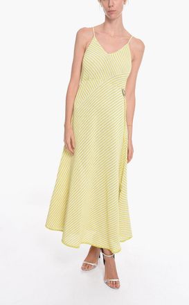 Bottega Veneta Maxidress in Misto Cotone a Righe con Coulisse Bottega Veneta