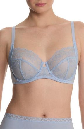 Natori Statement Lace Side Support Bra in Blue Mist at Nordstrom, Size 40Ddd