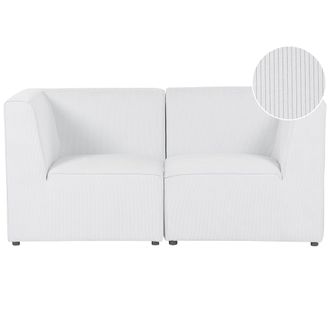 Beliani Beliani - Sof&aacute; Modular 2 Plazas Pana Dos Piezas Seccionales Esquina Moderno Blanco Crema Lemvig