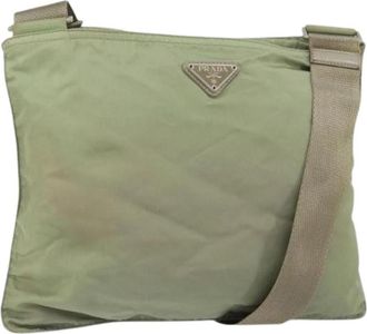 Prada Pre-owned Vintage Nylon Schoudertas - Dames - Vintage Schoudertas - Groen - ONE Size - Nylon - Vintage