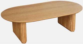 Sweeek Sweeek - Tavolino ovale in legno di hevea placcato rovere