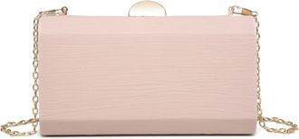 Generic Womens Evening Clutch Bag with Metal Clasp & Chain Strap - Elegant PU Box Purse for Wedding, Party, Formal & Special Occasions