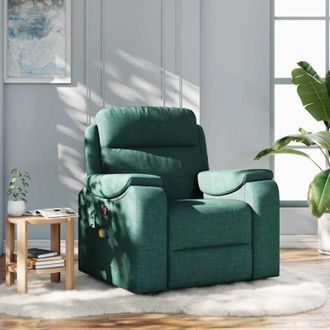 vidaXL Vidaxl - Sill&oacute;n De Masaje Reclinable De Tela Verde Oscuro