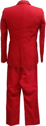 Sandro Sandro Soazic Double-Breasted Blazer and Trousers in Red Cotton