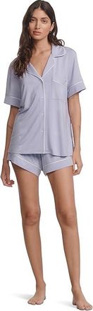 Eberjey Gisele Relaxed Short PJ Set Womens Pajama Sets Lavender Dusk/Ivory : XXS, Spandex/Modal