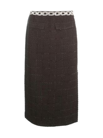 Blumarine Boucle Skirt W/Chain Strass