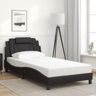 vidaXL Estructura De Cama Viana Sin Colch&oacute;n Cuero Sint&eacute;tico Negro 100x200 Cm Vidaxl