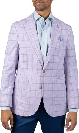 Tailorbyrd M&eacute;lange Yarn Dyed Windowpane Sport Coat in Lilac at Nordstrom Rack, Size 48 Regular