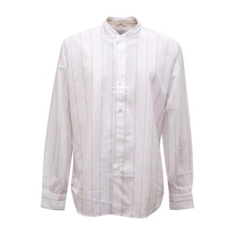 Eleventy Camicia Coreana Platinum Katoen/Linnen Overhemd - Heren - Casual Overhemden - Wit - XL - Katoen - Overhemden