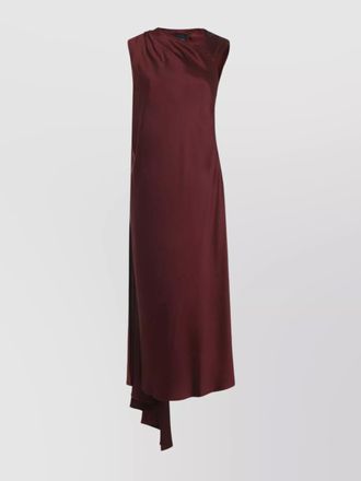 Max Mara silk asymmetric sleeveless draped midi dress