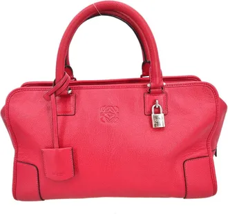 Loewe Amazona Bag Leather Pink Leather Handbag (Pre-Owned)