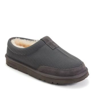 Dearfoams Fireside Grafton Sport Knit Water Repellent Twill Clog in Grey at Nordstrom, Size 12