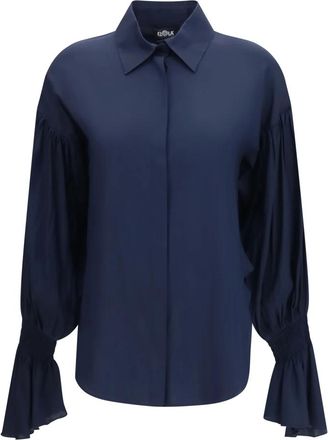 adidas by Stella McCartney Camicia in misto seta con maniche a campana - - Sport - Donna - Blu - M