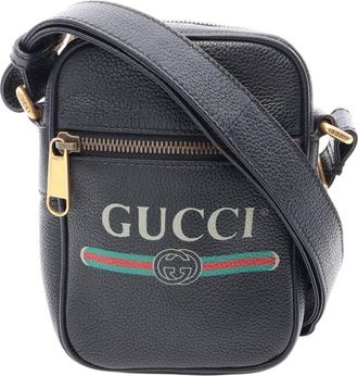 Gucci Pre-owned Gucci Mini Grained Calfskin Logo Crossbody Unisex DW16DITQSJPDP2WV