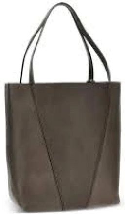 Chloé Tassen, Dames, Grijs, ONE Size, Leer, Large Spin Tote