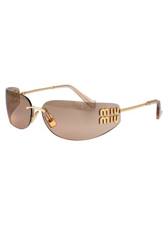 Miu Miu 0MU Gold Metal Sunglasses - Gold