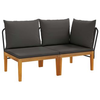 vidaXL 2 Uds. Conjunto De Jard&iacute;n Con Cojines Natural Vidaxl