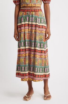 Vero Moda Truly Tropical Cotton Maxi Skirt in Cloud Dancer Aop Tro at Nordstrom Rack, Size X-Large