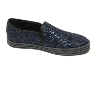 Hogan Loafers, female, Blue, 6 1/2 UK, Glitter Slip-On Shoe Rebel Style