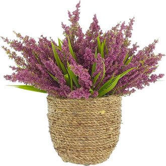 Creative Displays Inc. Handmade Faux Heather In Strawgrass Pot