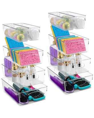 Sorbus 10 Pack Plastic Clear Bins