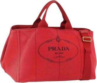 Prada Pre-owned Tote Bags, female, Red, Size: ONE SIZE Pre-owned Vintage Tote Bag