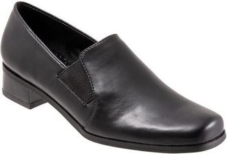 Trotters Ash Loafer Womens Size 5 Black Leather Square Toe Slip On Shoes FZP151